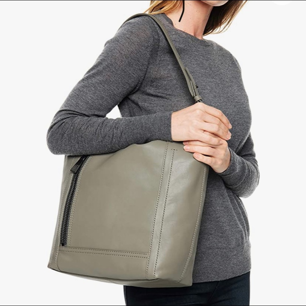 Frye Olive Gray Leather Shoulder Bag